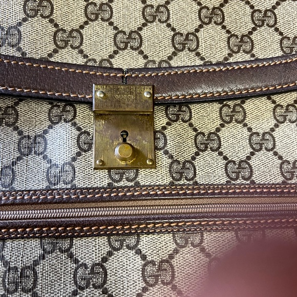 SOLD ‼️‼️Authentic GUCCI Clutch Bag GG PVC Leather Brown F5629 - Picture 11 of 14